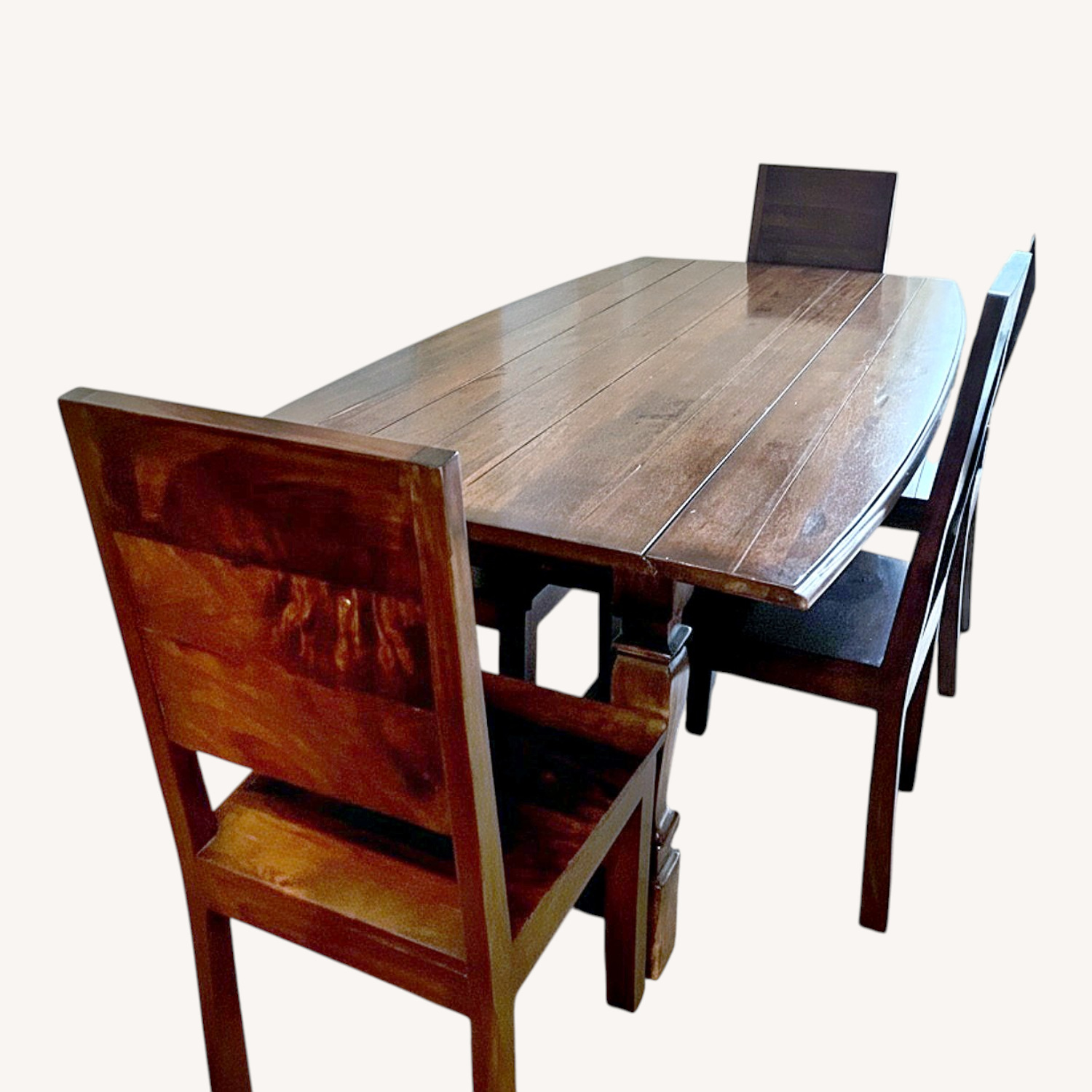 Vintage/Antique Dark Brown Wood Dining Table - image-0