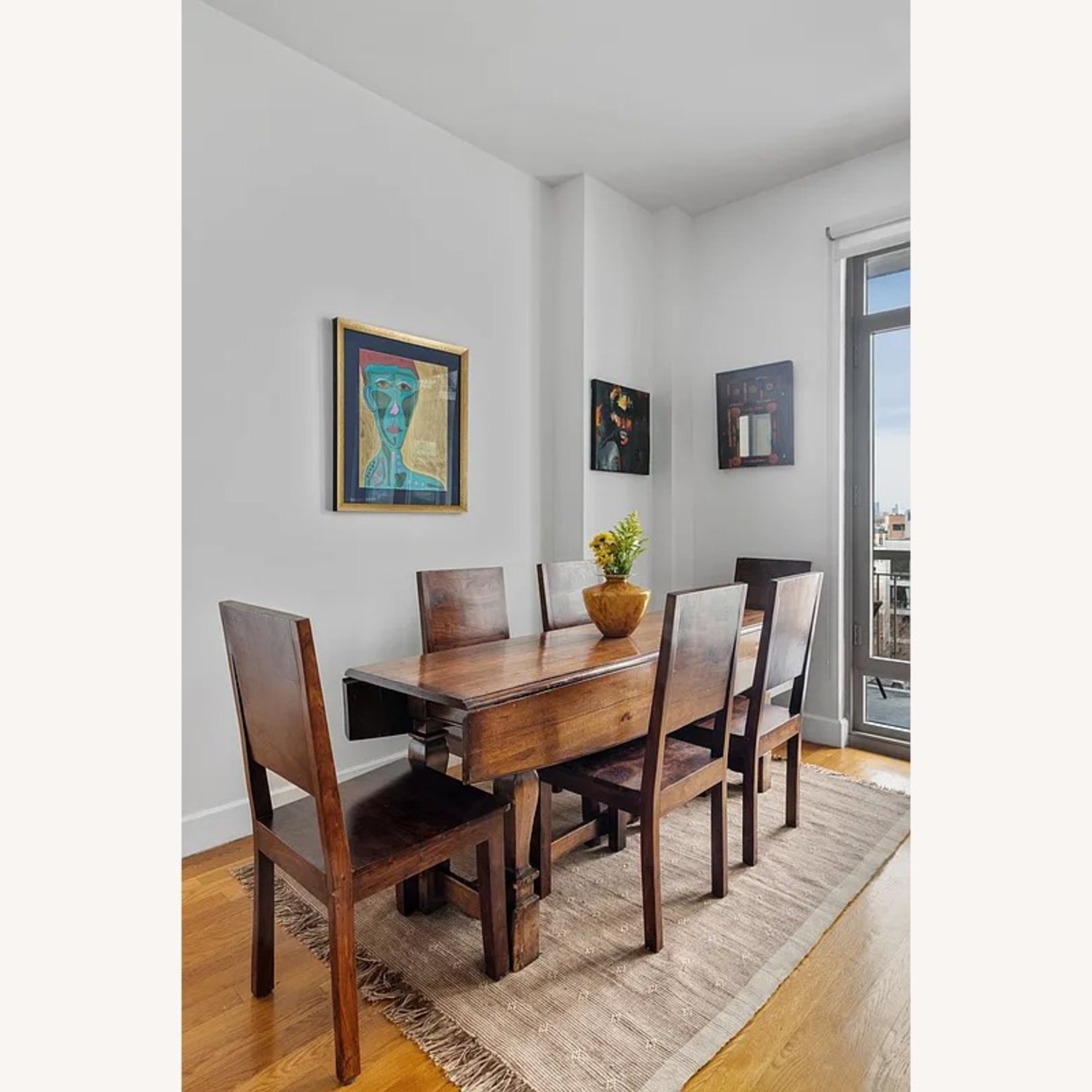 Vintage/Antique Dark Brown Wood Dining Table - image-2