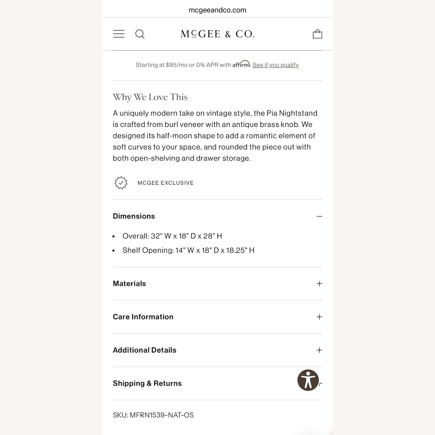 McGee and Co Pia Natural Wood Nightstands - image-11