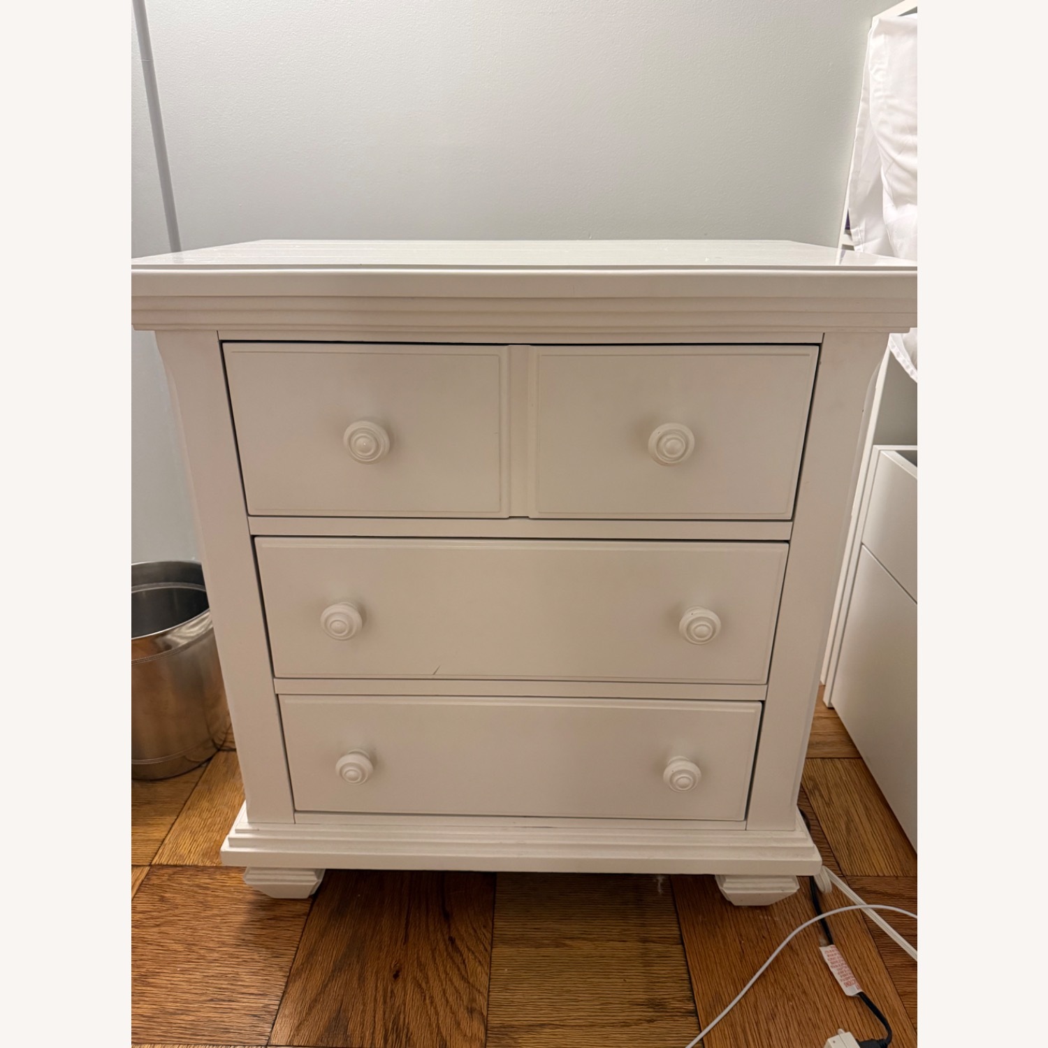 Pottery Barn White Side Table - image-5