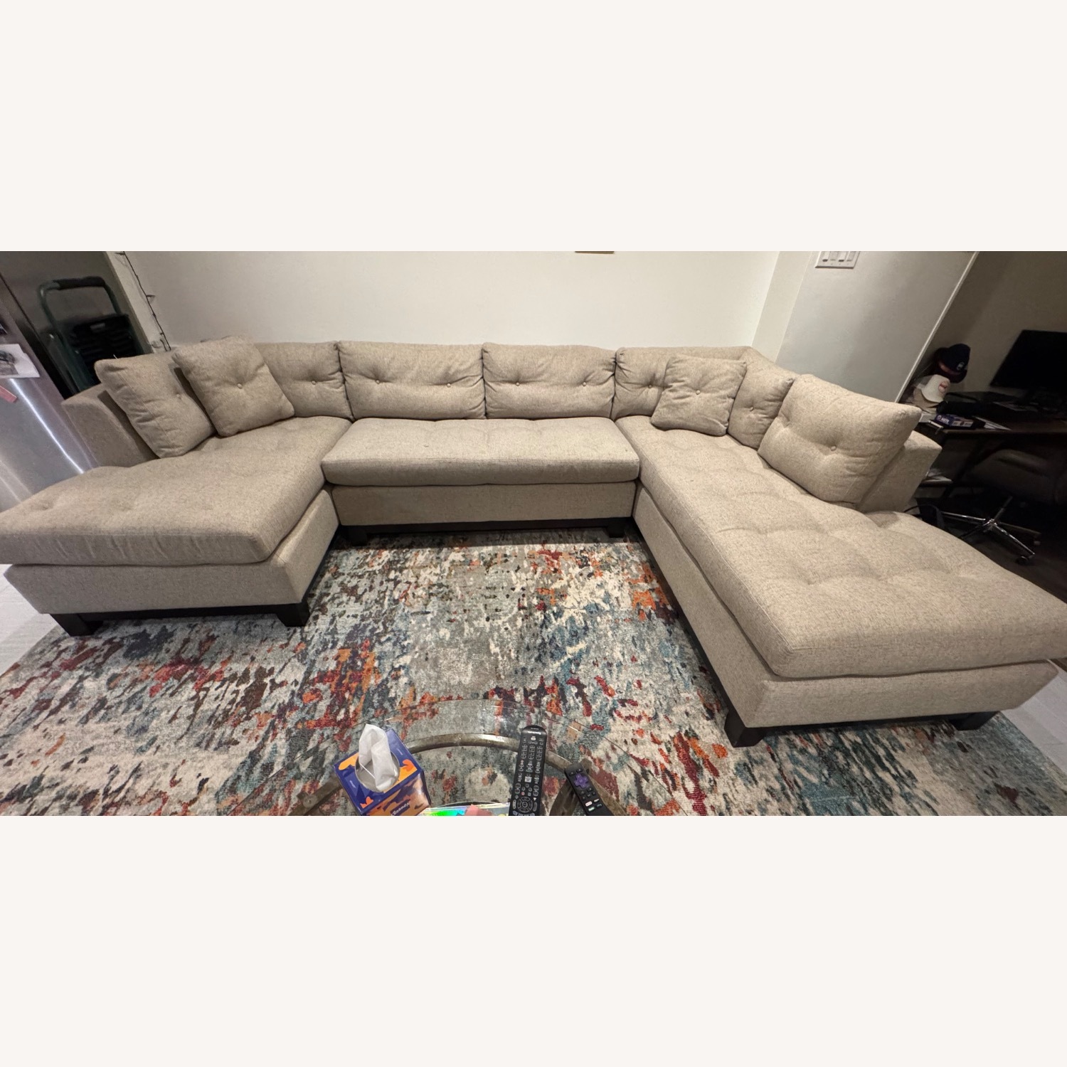 ABC Carpet and Home Neutral 3+ Piece Sectional - image-2