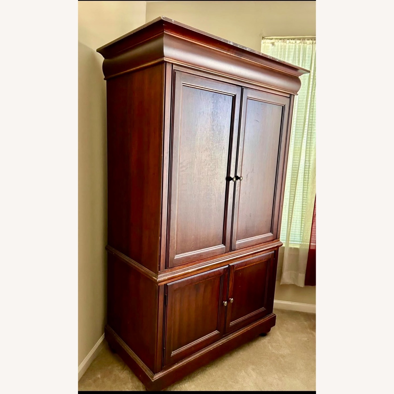 Dark Brown Wood Armoire - image-2