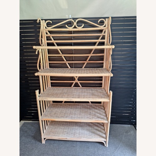 Used 1970s Bamboo Rattan and Cane Etagere  for sale on AptDeco