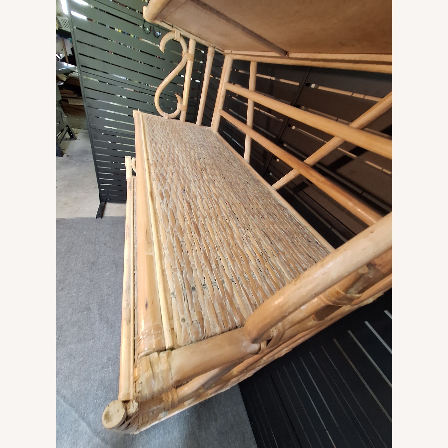 1970s Bamboo Rattan and Cane Etagere  - image-6