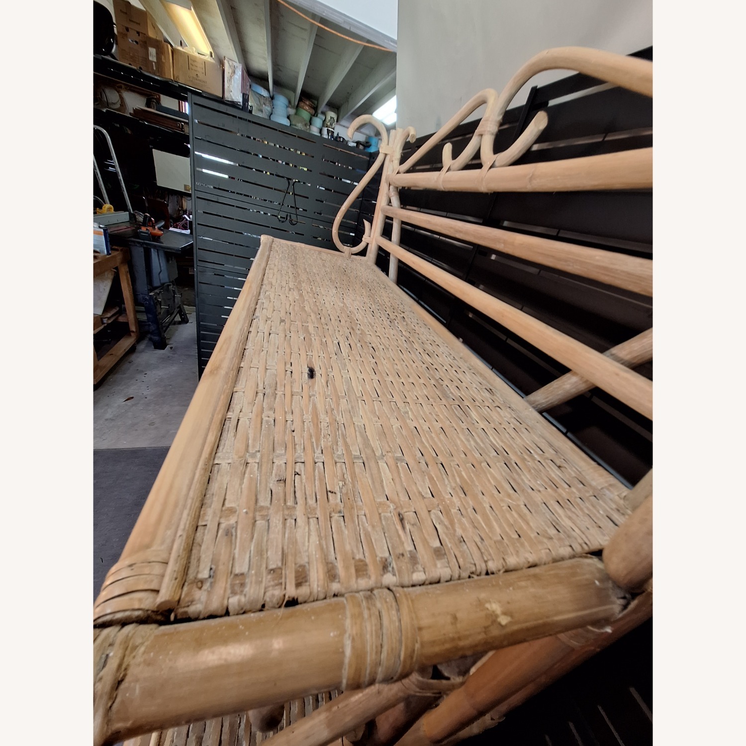 1970s Bamboo Rattan and Cane Etagere  - image-5