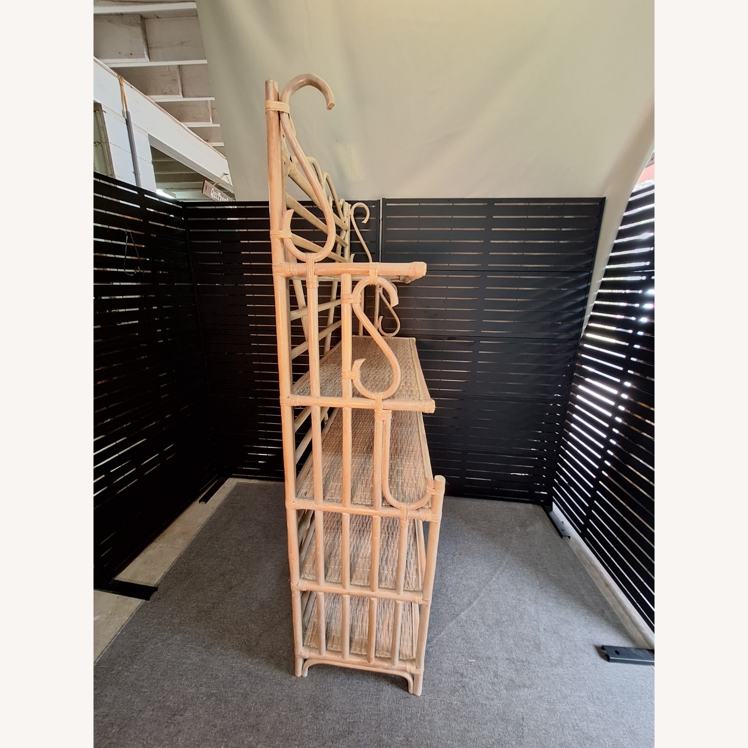 1970s Bamboo Rattan and Cane Etagere  - image-3