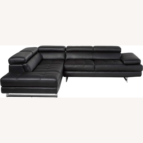 Used Black Leather Sectional Adjustable Head Arm Rest for sale on AptDeco