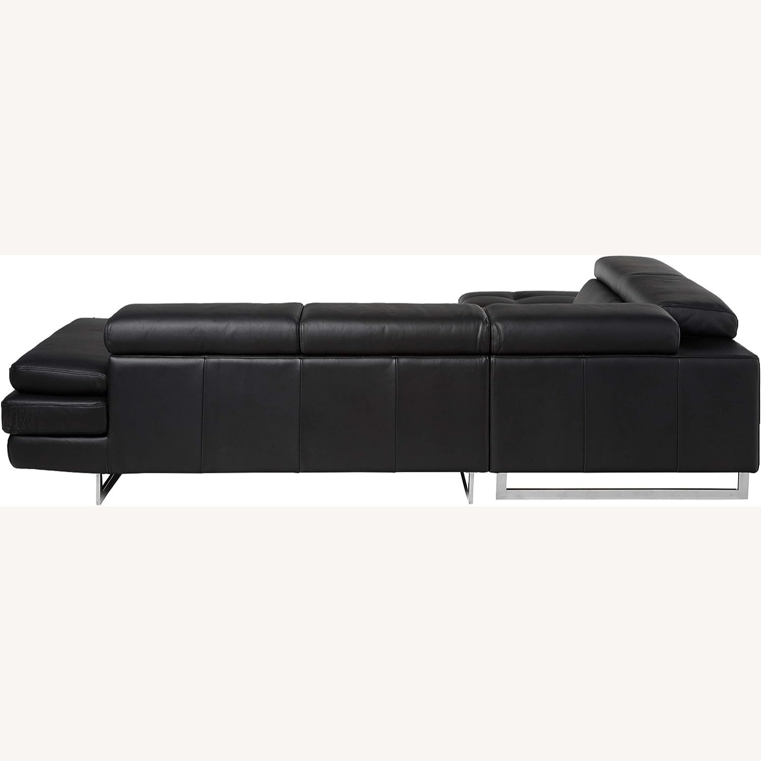 Black Leather Sectional Adjustable Head Arm Rest - image-5