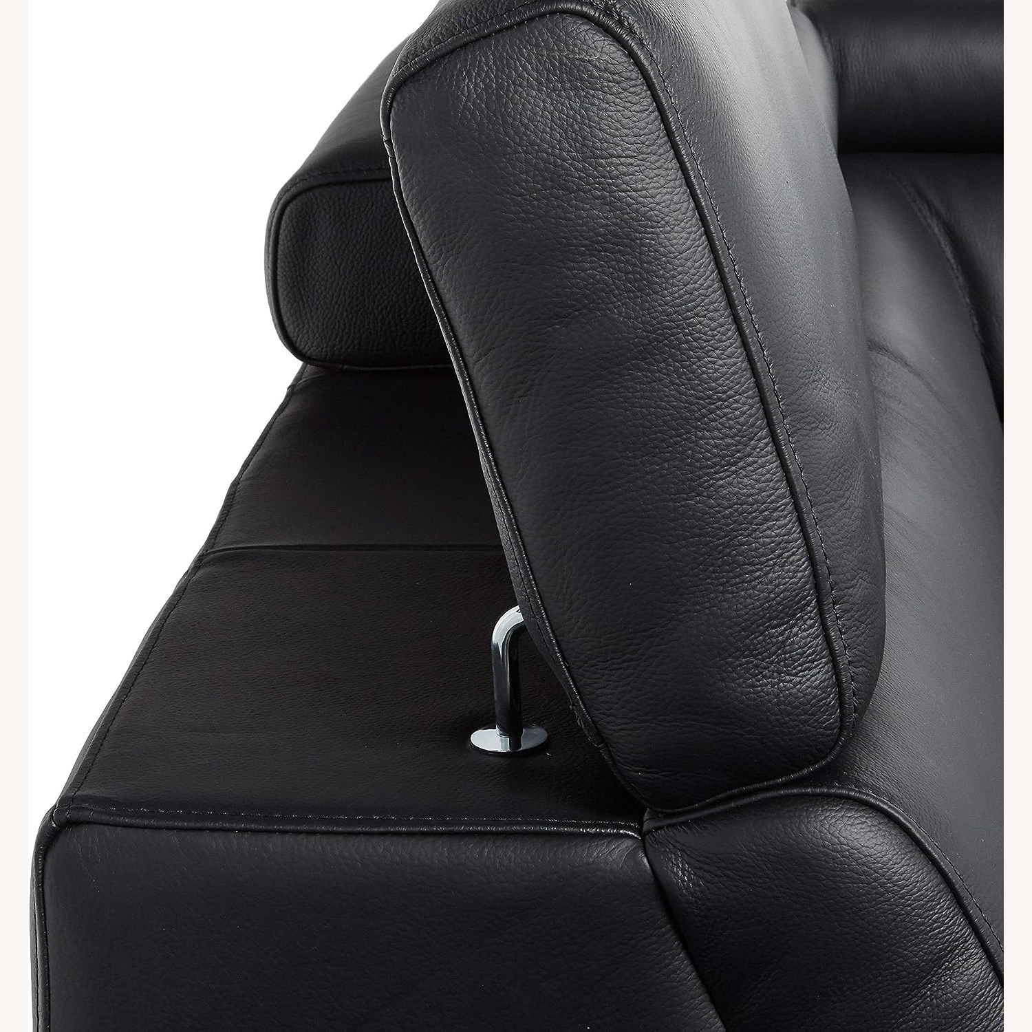 Black Leather Sectional Adjustable Head Arm Rest - image-4