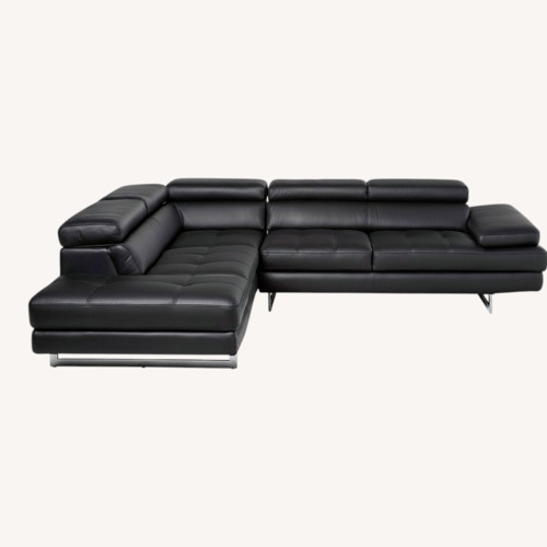 Used Black Leather Sectional Adjustable Head Arm Rest for sale on AptDeco