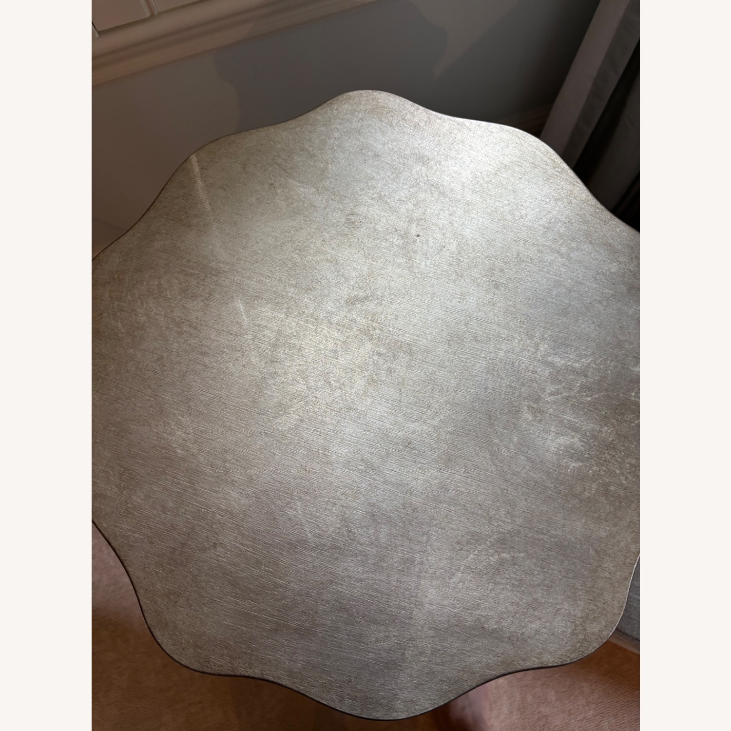Ethan Allen Five Leg Accent Table, Silver Leaf - image-4