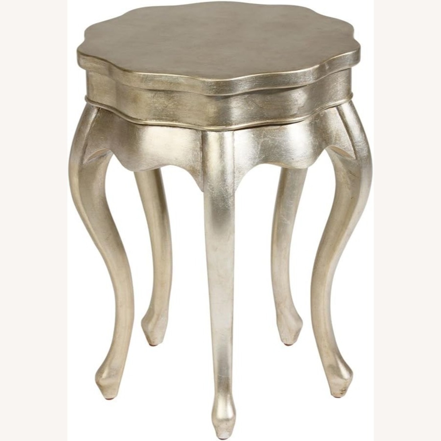 Ethan Allen Five Leg Accent Table, Silver Leaf - image-1