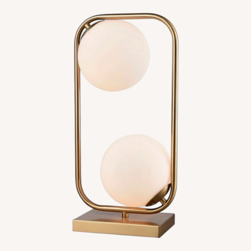 Used Wayfair White Gold Metal Table Lamp for sale on AptDeco