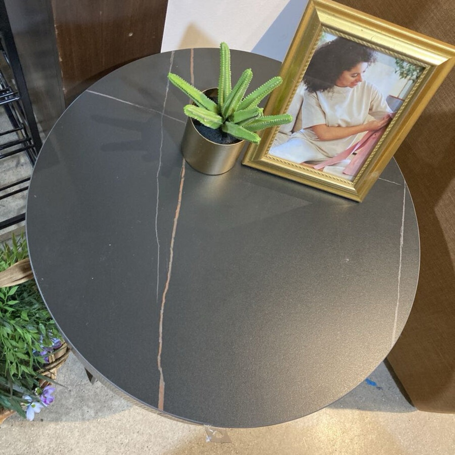 Modloft Warren Black Granite Quartz Side Table - image-4