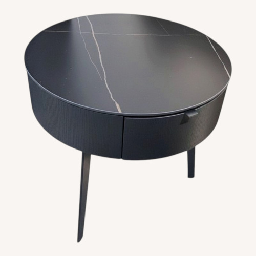 Used Modloft Warren Black Granite Quartz Side Table for sale on AptDeco