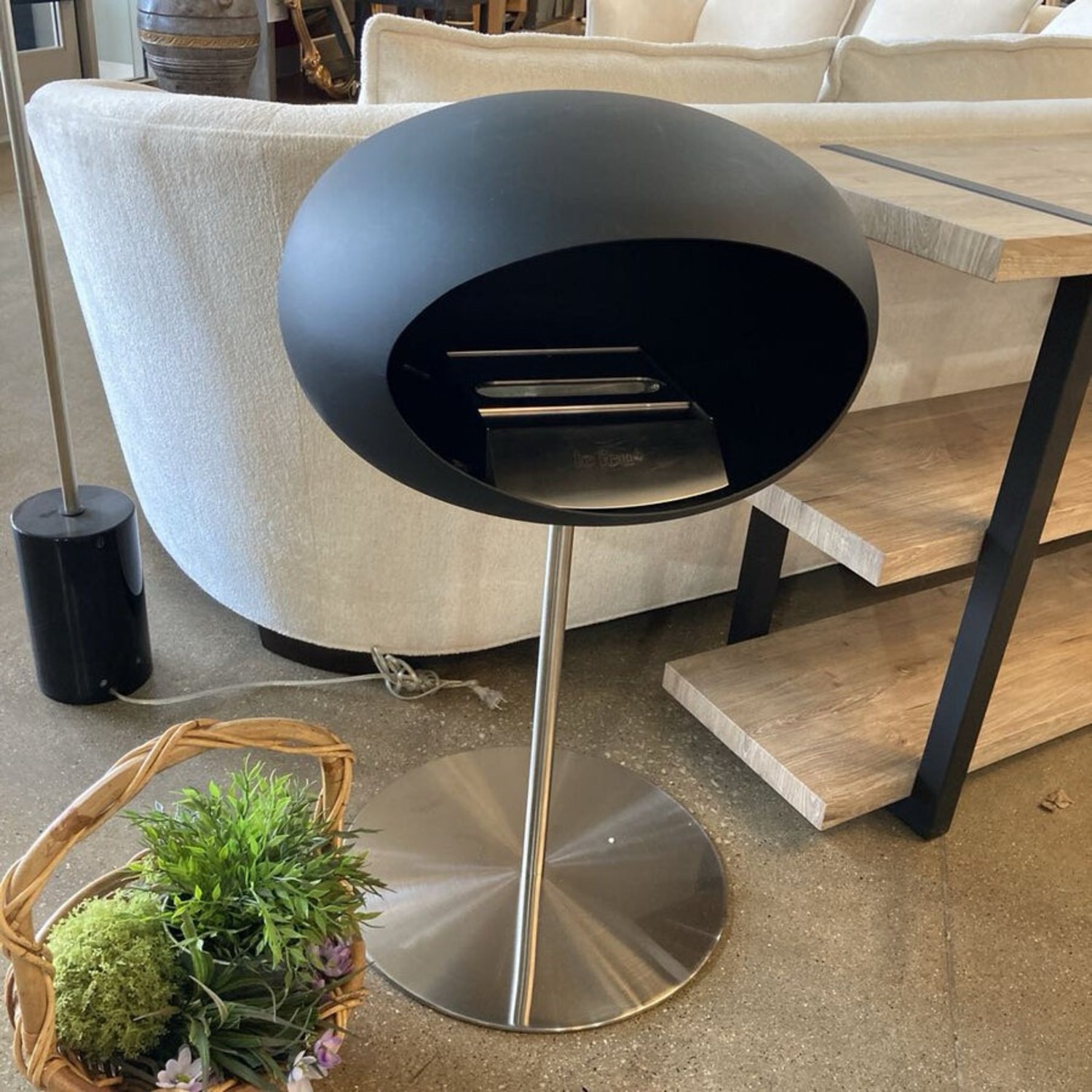 Le Feu Dome Ground Steel Fireplace Furniture Black - image-2