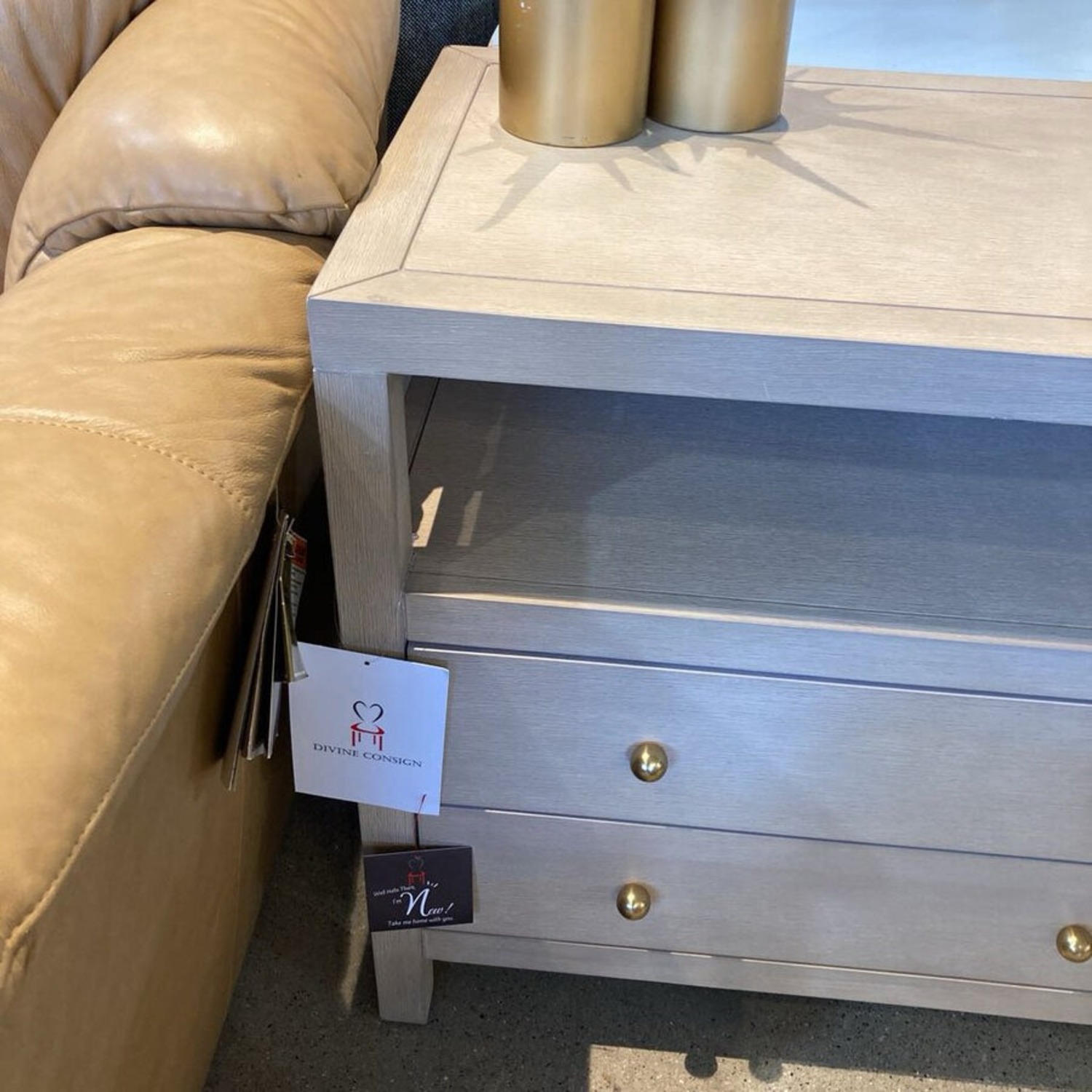 Celine 2-Drawer Nightstand Light Ash/Gold  - image-5