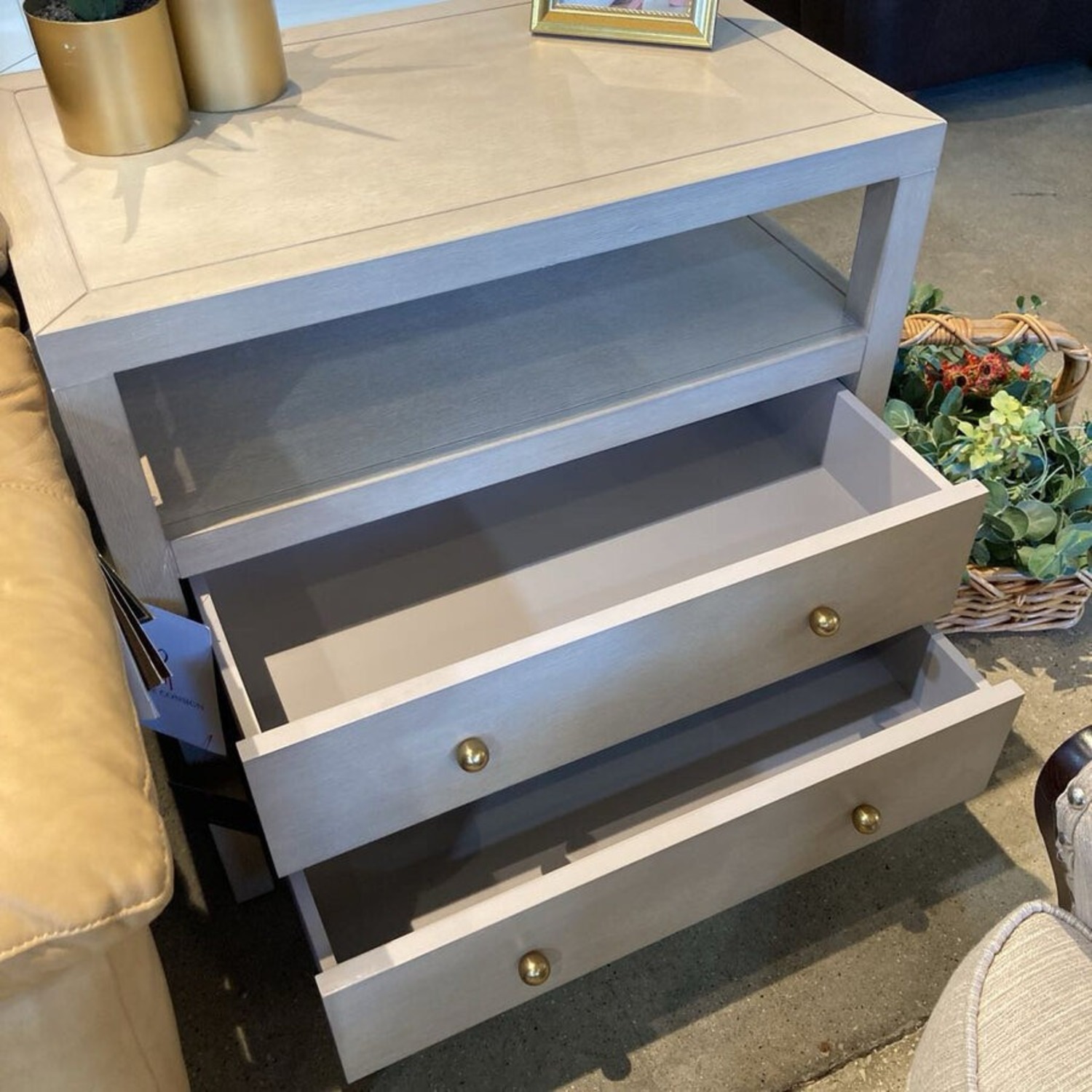 Celine 2-Drawer Nightstand Light Ash/Gold  - image-6