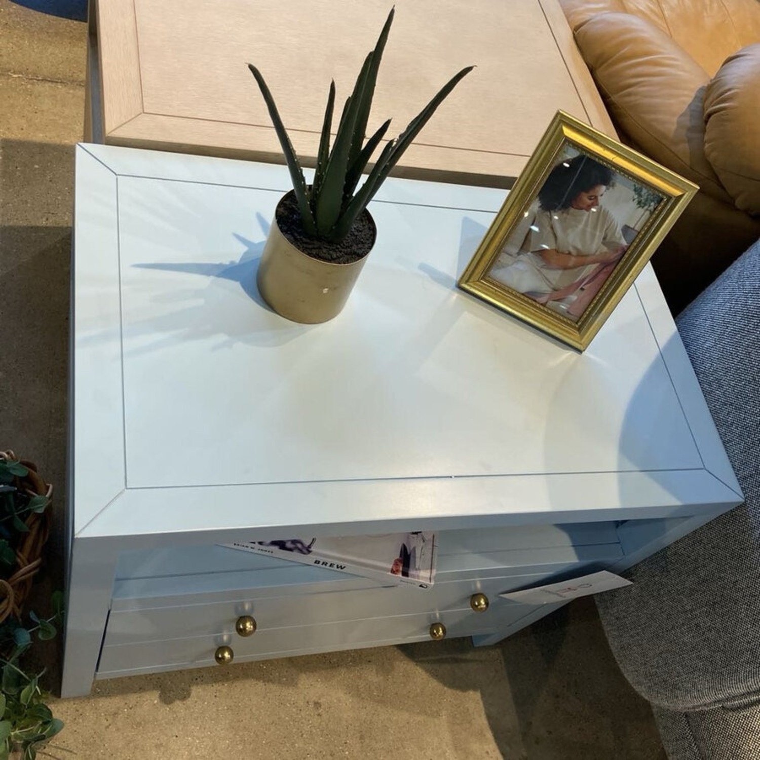 Celine 2-Drawer Nightstand Blue/Gold  - image-4