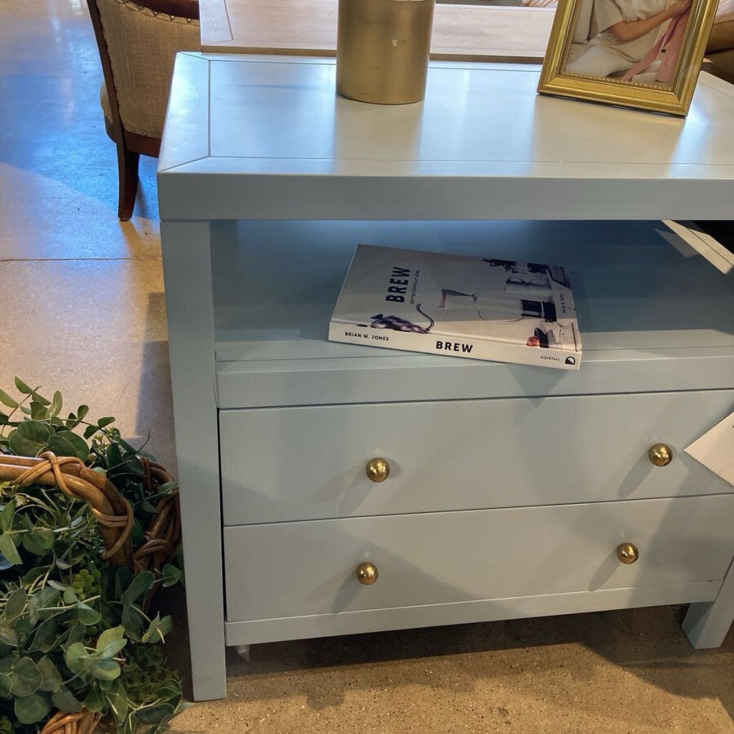 Celine 2-Drawer Nightstand Blue/Gold  - image-6