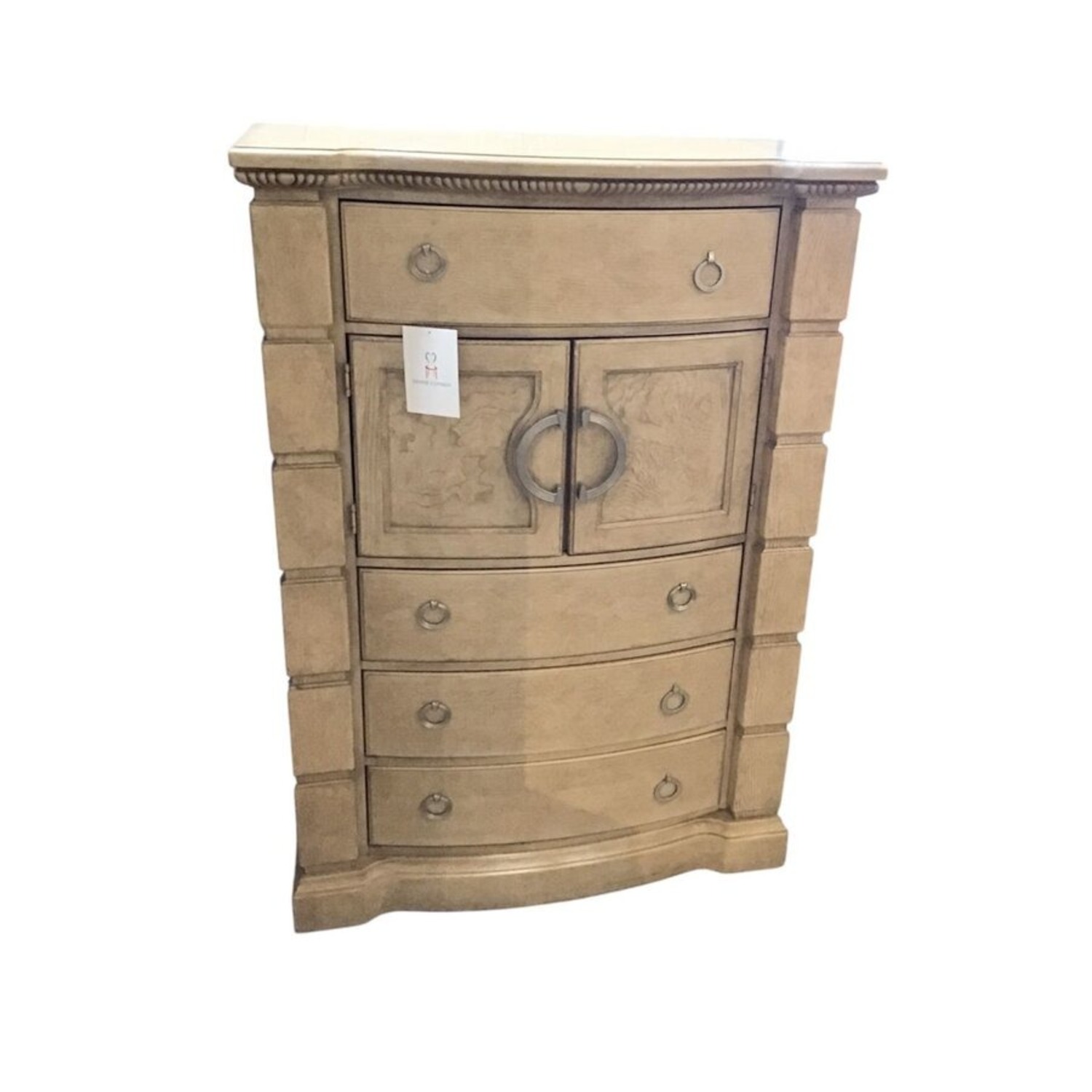 Vintage Solid Wood Tall 4-Drawer Chest Dresser - image-1