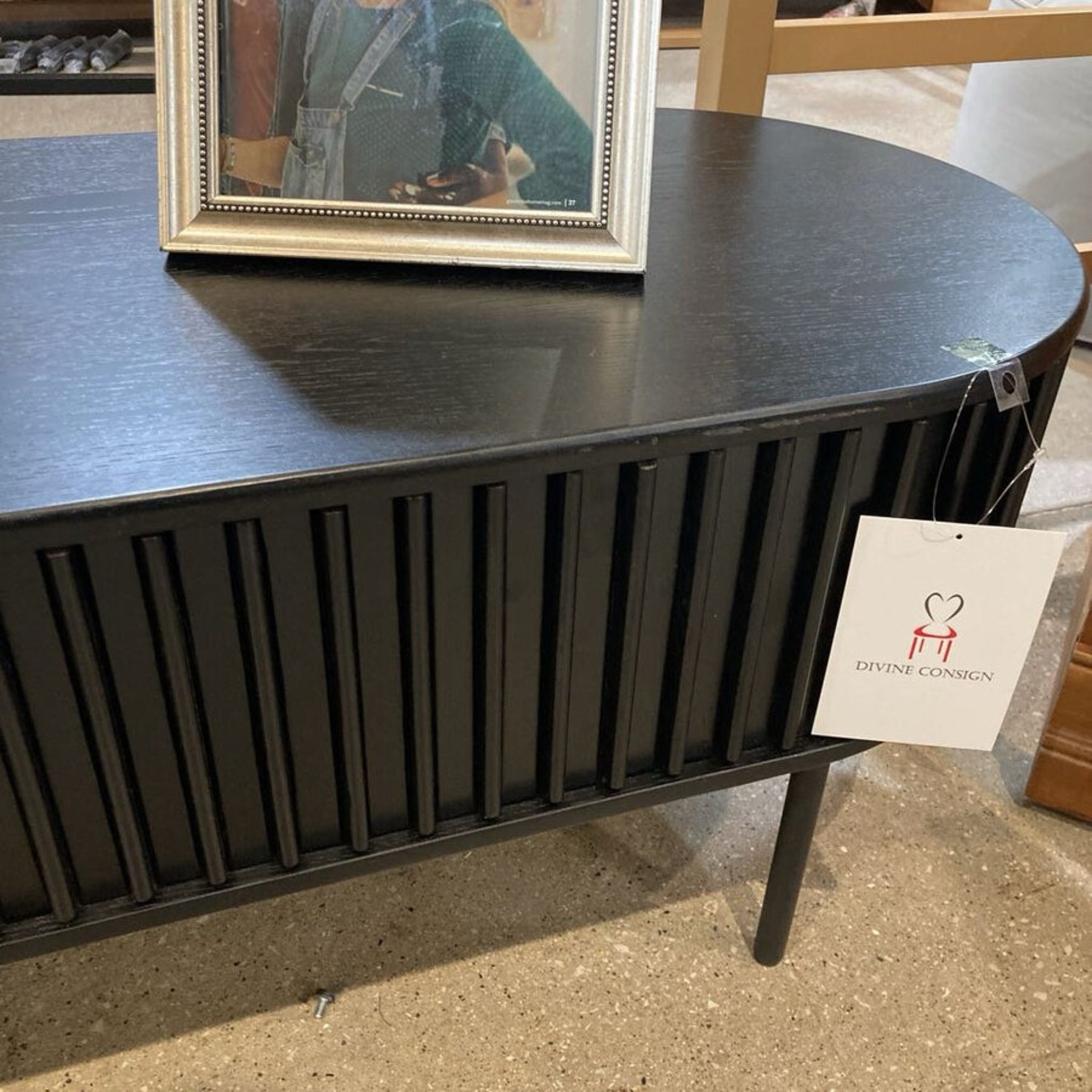 MCM Fluted Tv Stand Media Console Black - image-4