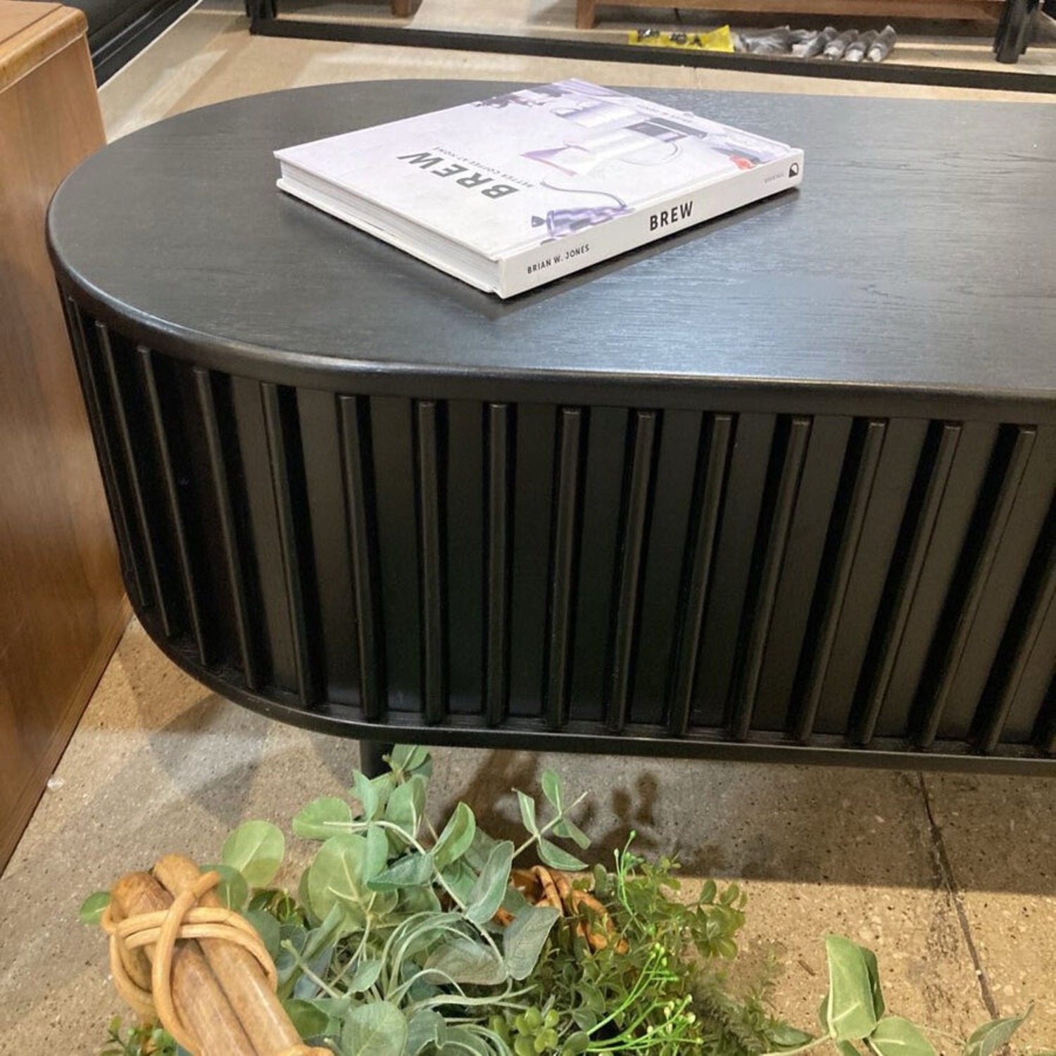 MCM Fluted Tv Stand Media Console Black - image-5