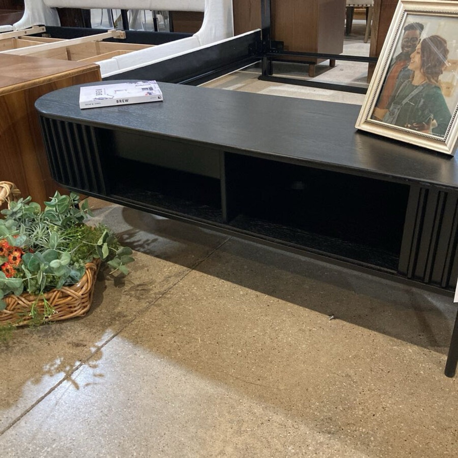 MCM Fluted Tv Stand Media Console Black - image-8