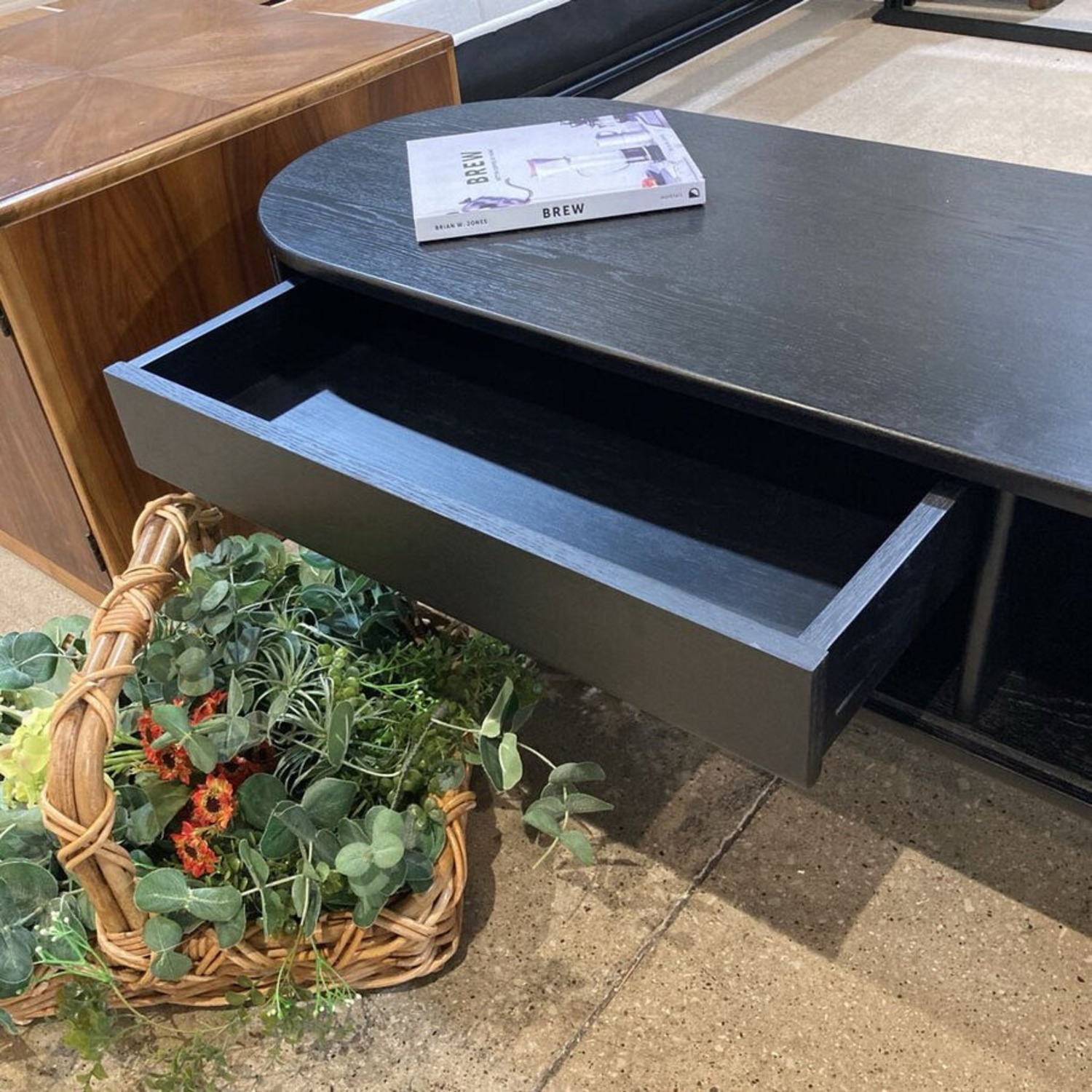 MCM Fluted Tv Stand Media Console Black - image-9