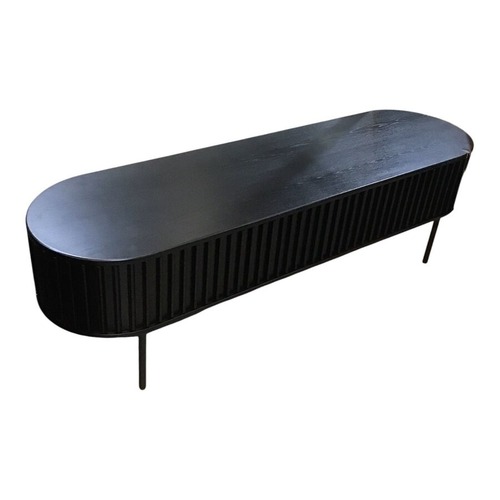 Used MCM Fluted Tv Stand Media Console Black for sale on AptDeco