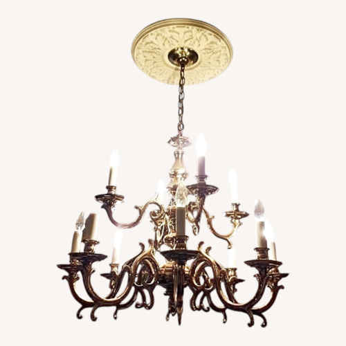 Used Circa 1910 Vintage/Antique Gold Brass Ceiling Lamp for sale on AptDeco