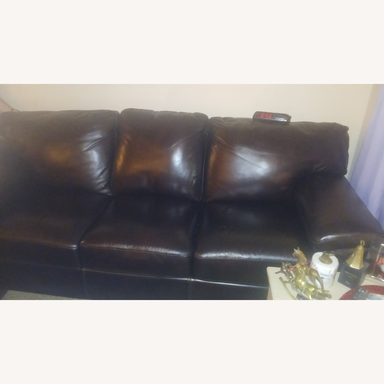 La-Z-Boy Dark Brown Leather 3+ Seater Sofa - image-2