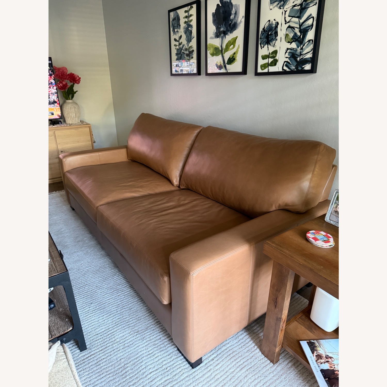 Pottery Barn Turner Leather Sofa - image-2