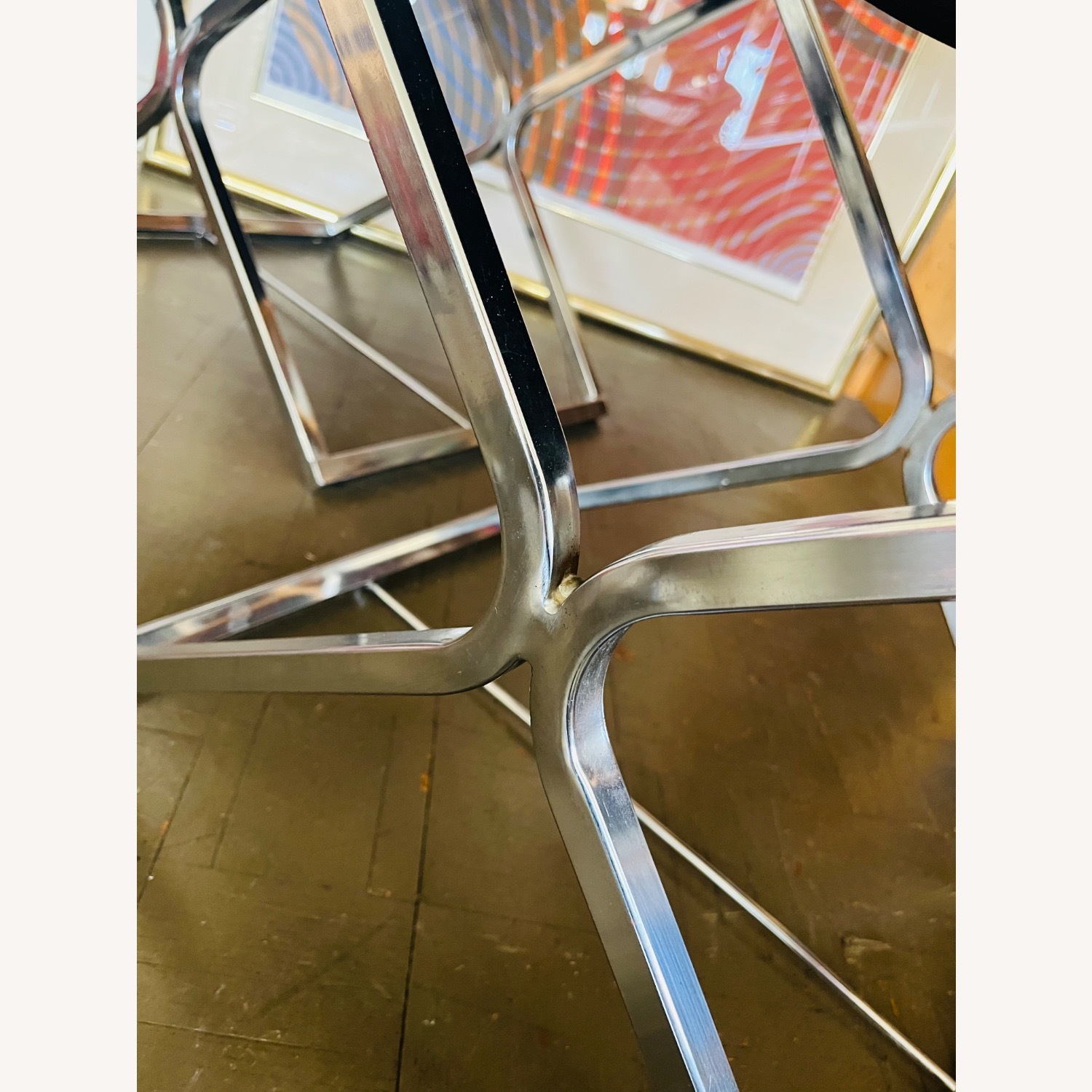 Mid Century Chrome Directors Chairs Black Velvet  - image-11