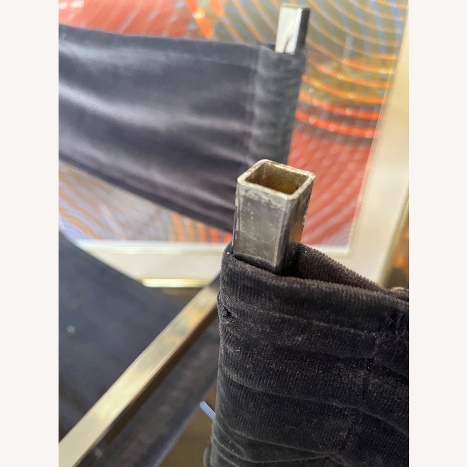 Mid Century Chrome Directors Chairs Black Velvet  - image-9