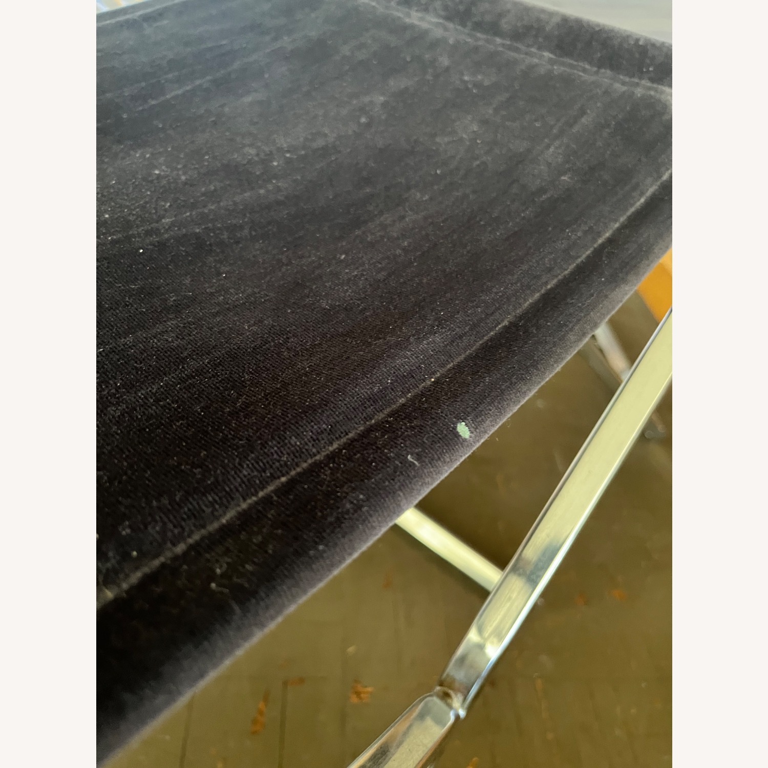 Mid Century Chrome Directors Chairs Black Velvet  - image-6