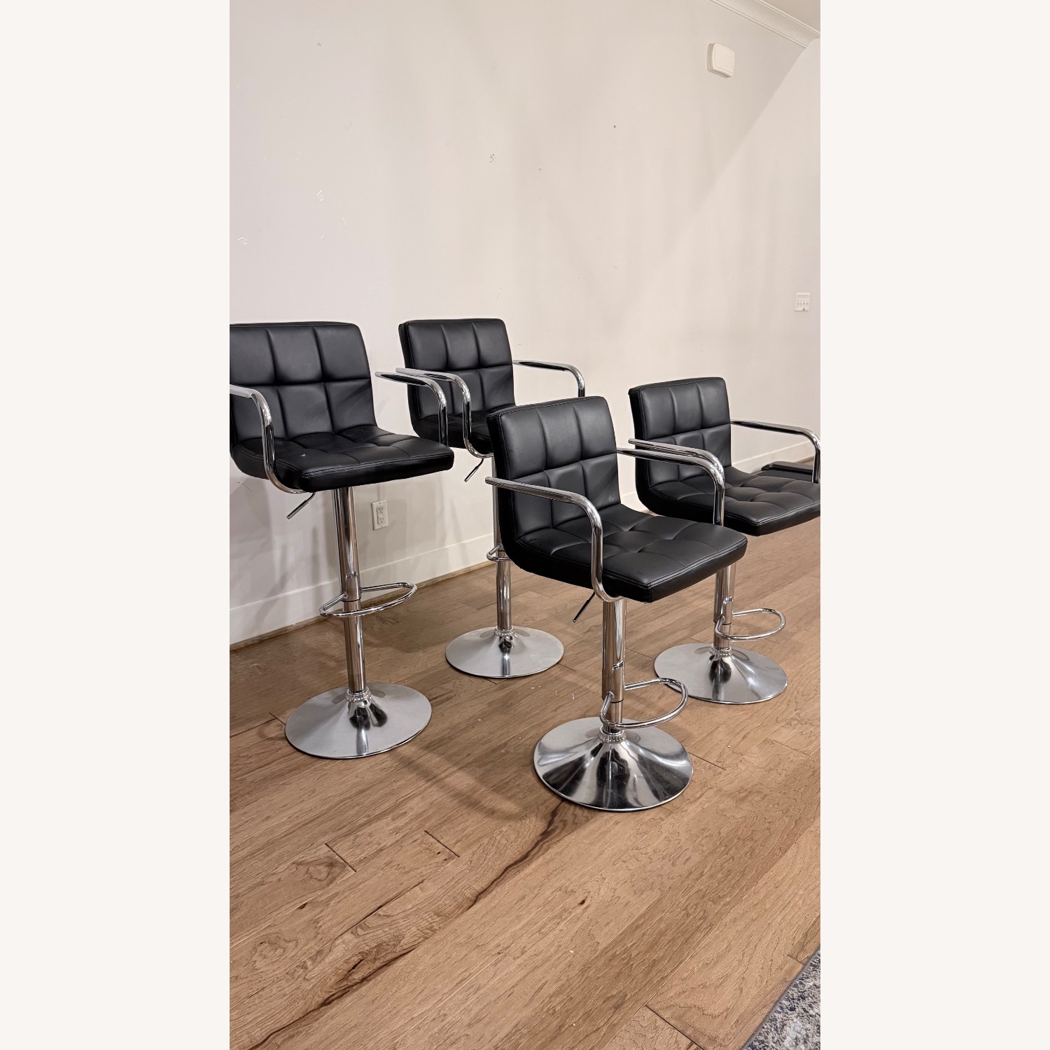 Black Leather Stools - image-6