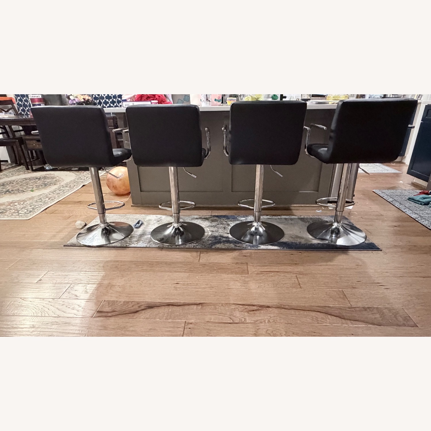 Black Leather Stools - image-3