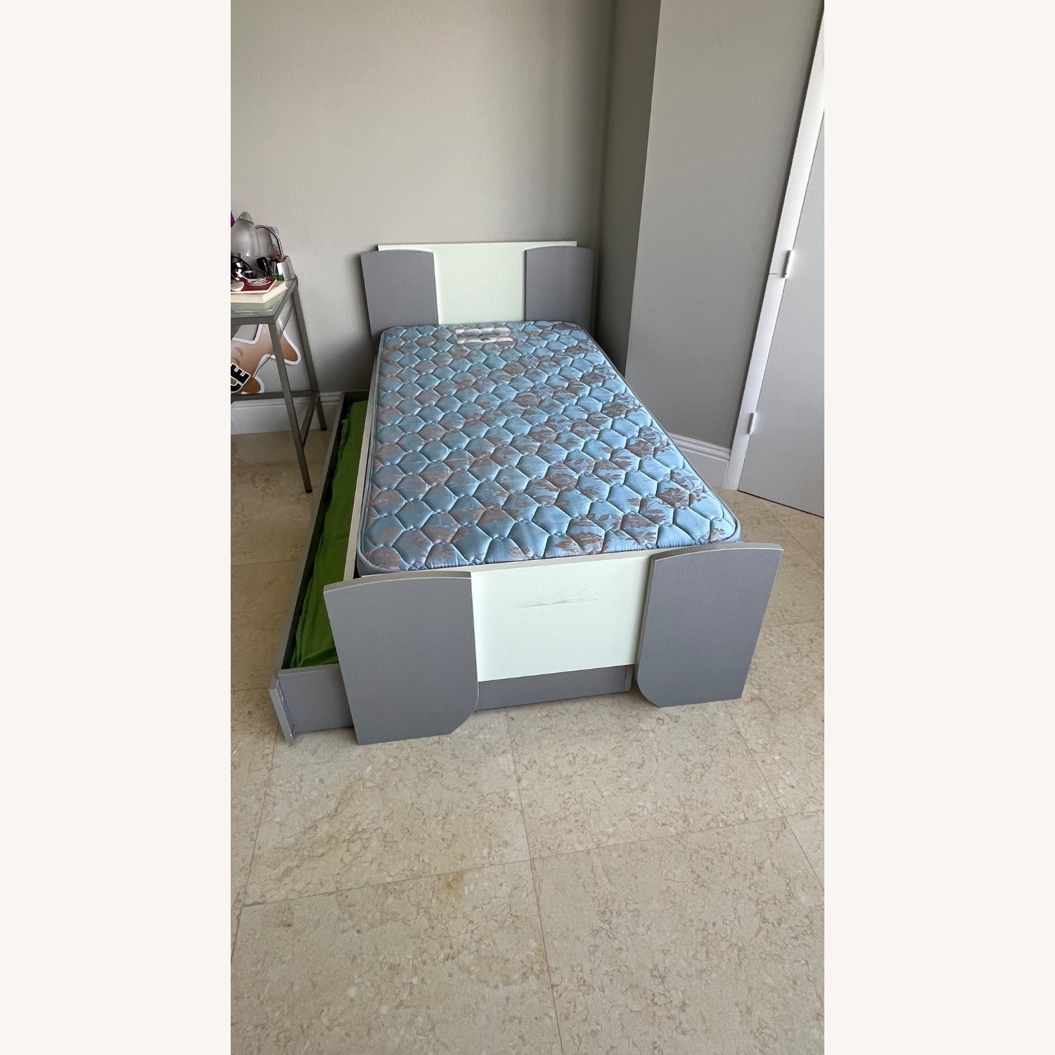 French-european Brand Light Gray Twin Bed - image-9