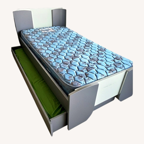 Used French-european Brand Light Gray Twin Bed for sale on AptDeco