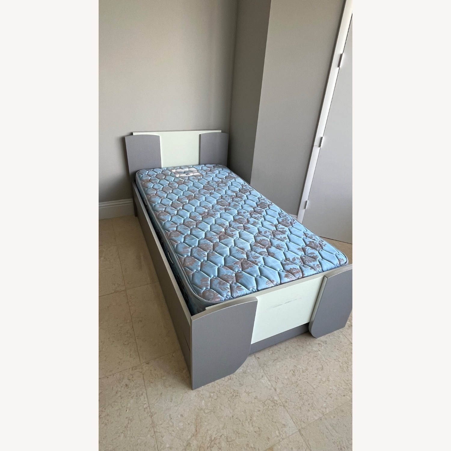 French-european Brand Light Gray Twin Bed - image-3