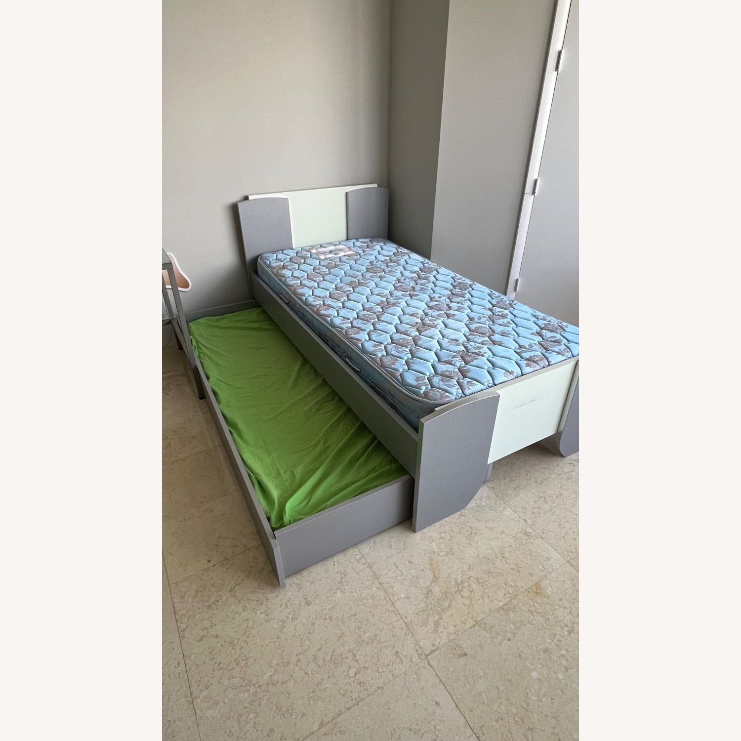 French-european Brand Light Gray Twin Bed - image-5