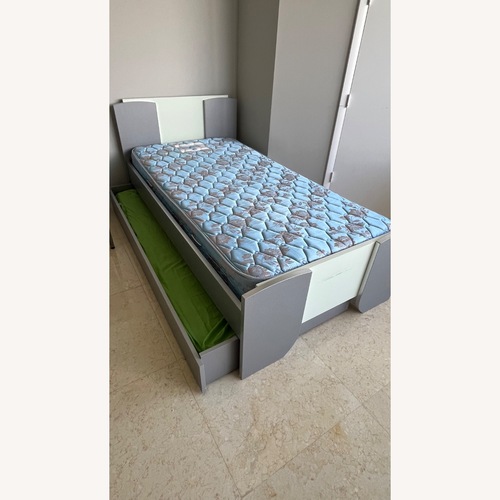Used French-european Brand Light Gray Twin Bed for sale on AptDeco