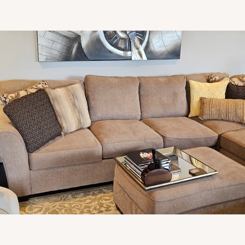 Used Skylar Light Brown Fabric 3+ Piece Sectional for sale on AptDeco