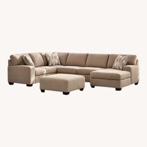 Used Skylar Light Brown Fabric 3+ Piece Sectional for sale on AptDeco