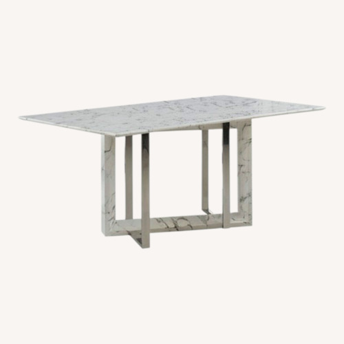 Used All Modern Faux Marble Large Dining Table for sale on AptDeco
