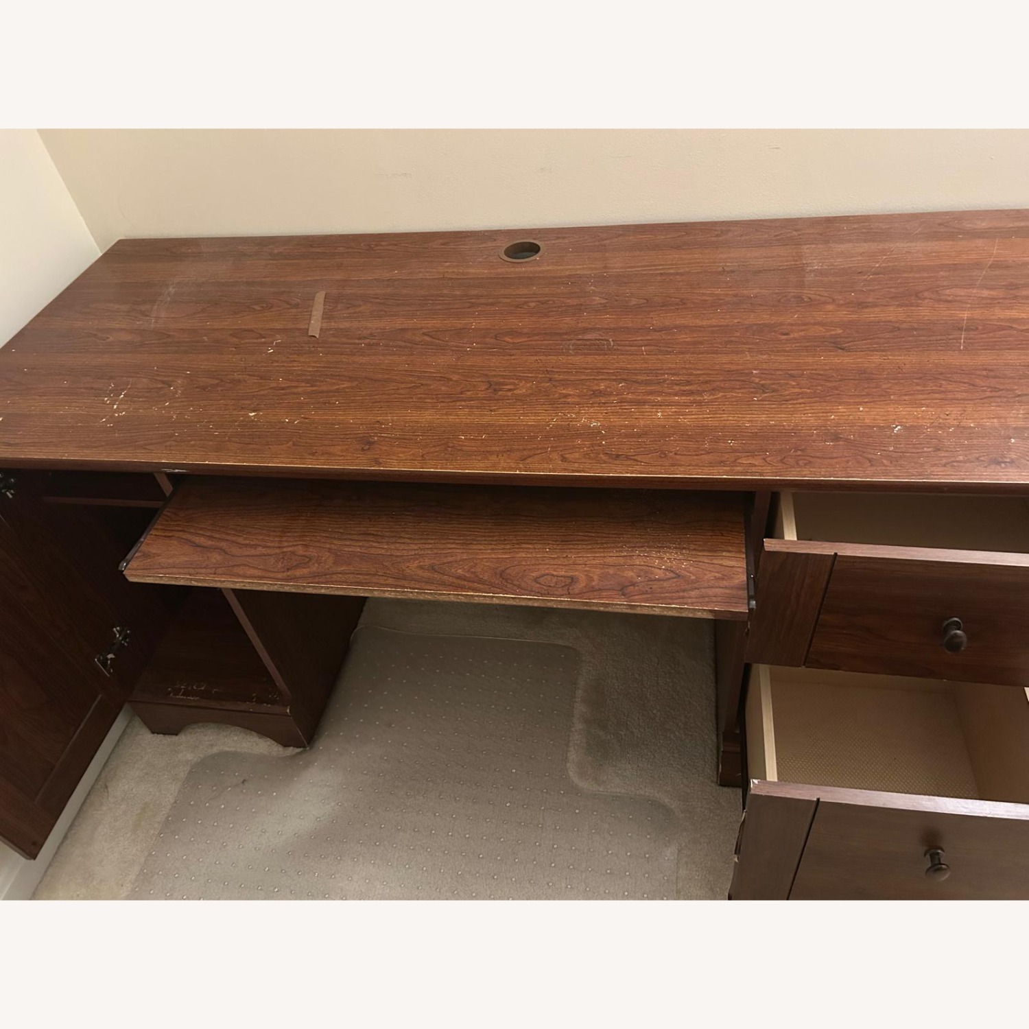 Sauder Dark Brown Wood Desk - image-4