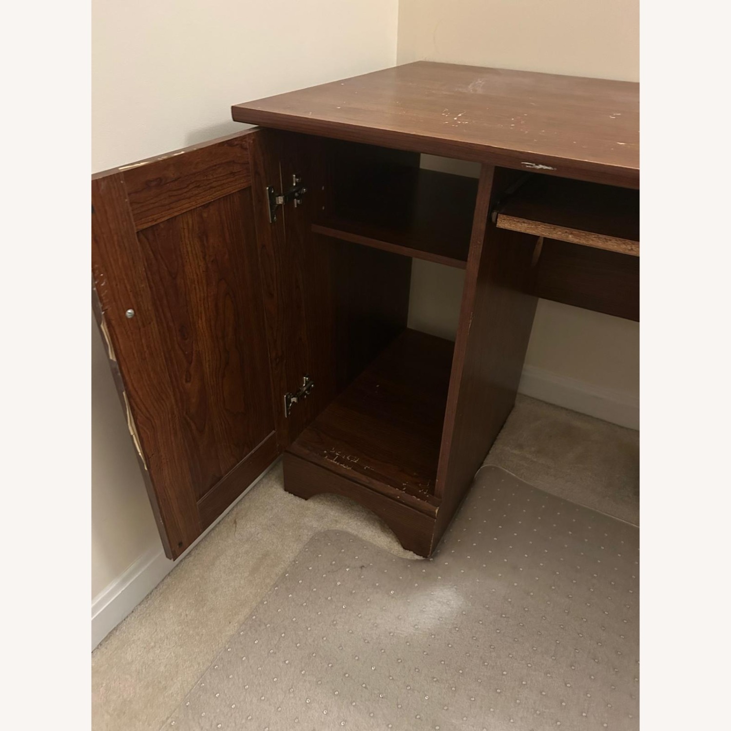 Sauder Dark Brown Wood Desk - image-2