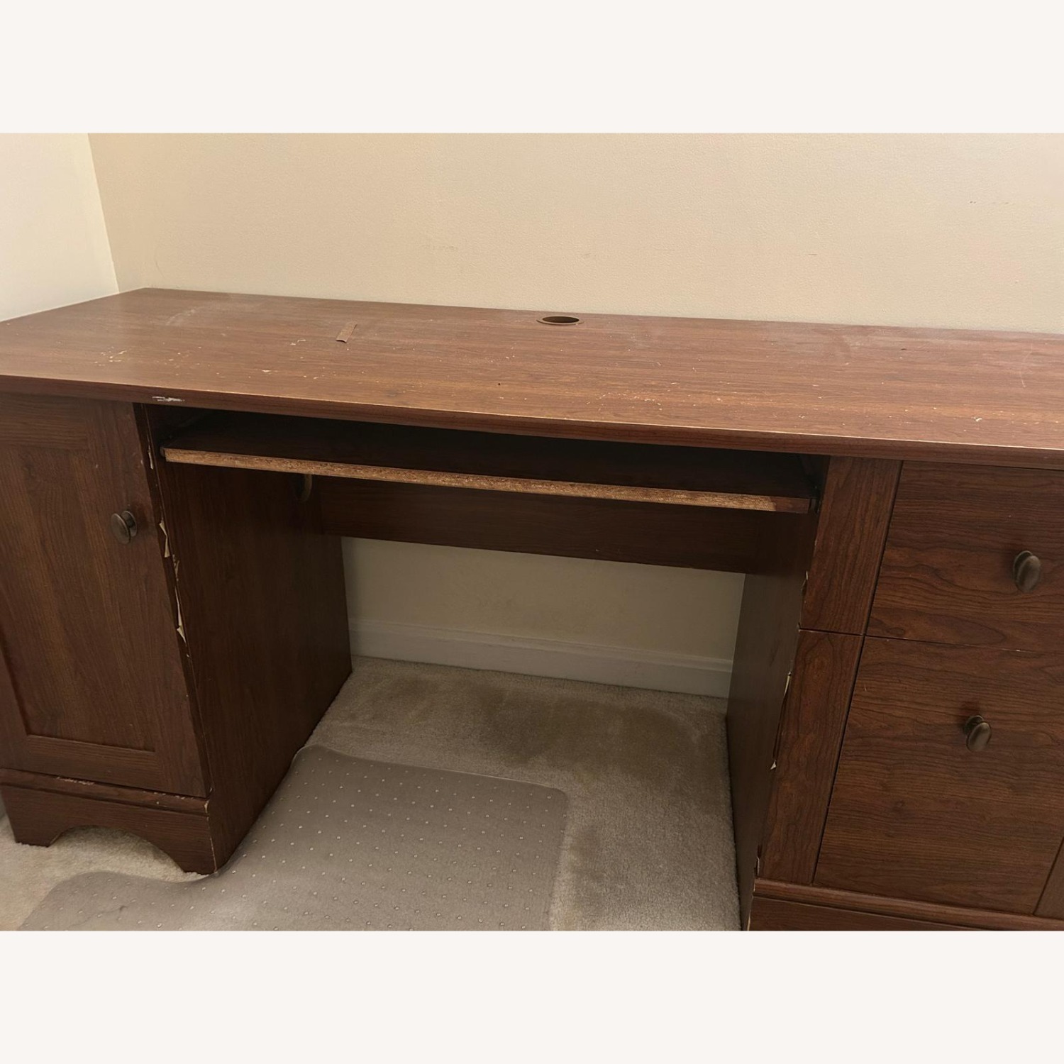 Sauder Dark Brown Wood Desk - image-3