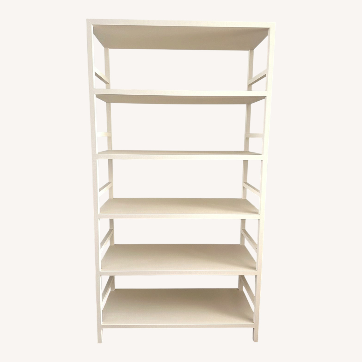 Made Goods Cream Faux Raffia Bookcase - image-0